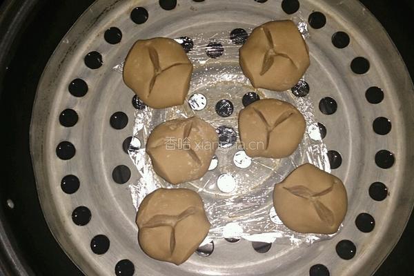 椰香开口红糖馒头的做法图解6