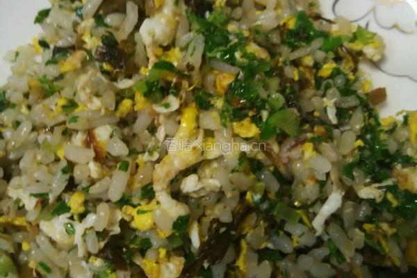 青菜蛋炒饭的做法图解8