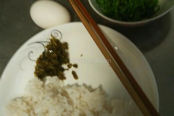 青菜蛋炒饭的做法图解2