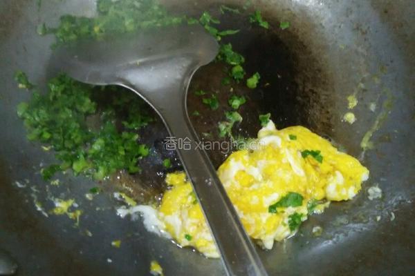 青菜蛋炒饭的做法图解5