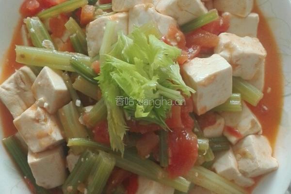 西芹番茄炖豆腐的做法图解14