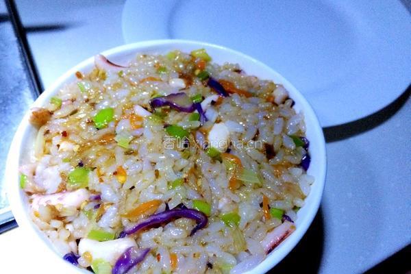 鱿鱼炒饭的做法图解8