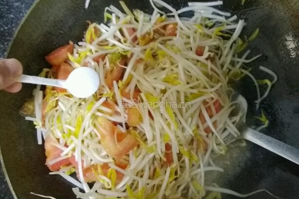西红柿豆芽烩饼的做法图解5