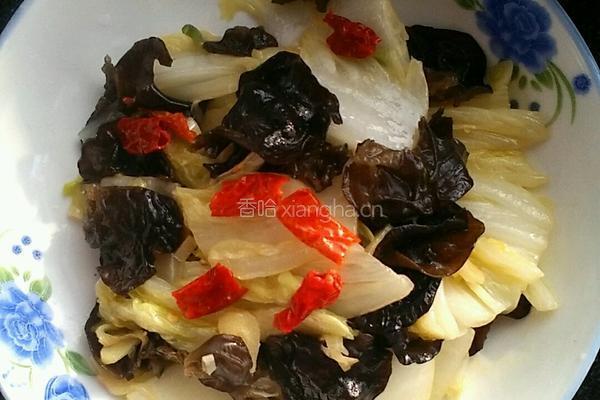 木耳炒白菜―家常菜的做法图解6