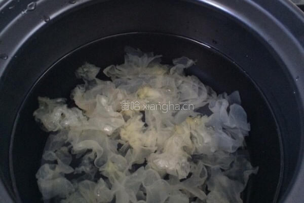 虫草雪梨银耳羹的做法图解4