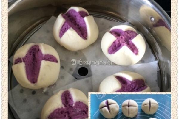 紫薯开花馒头的做法图解6