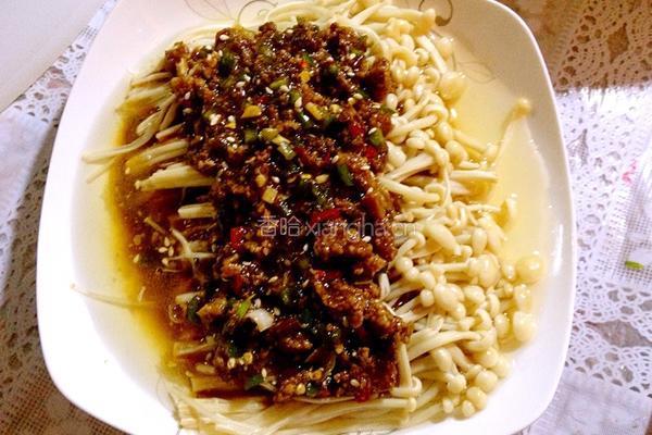肉沫蒸金针菇的做法图解5