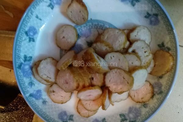 花菜炒肉肠的做法图解2