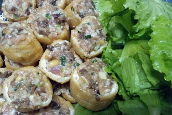 肉酿油豆腐，生菜的做法图解6