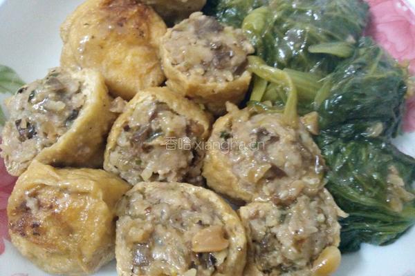 肉酿油豆腐，生菜的做法图解9