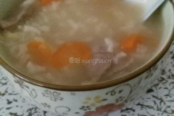 胡萝卜肉片粥的做法图解4