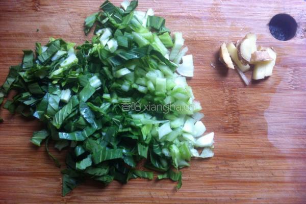 青菜瘦肉粥的做法图解2