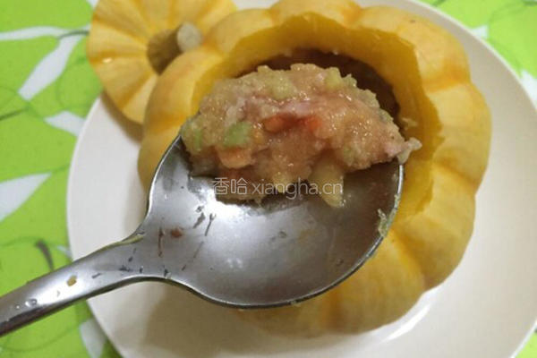 南瓜牛肉蒸的做法图解8
