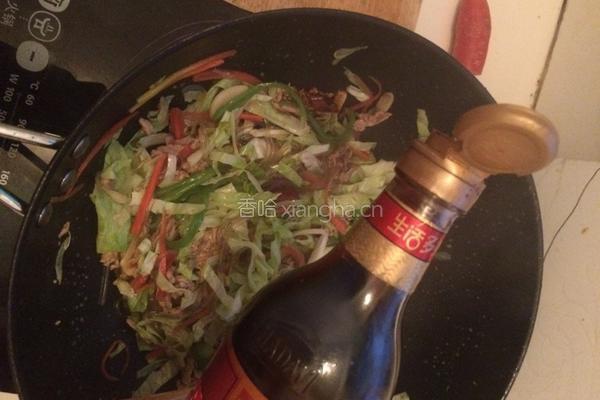 肉丝粉条炒包菜的做法图解7