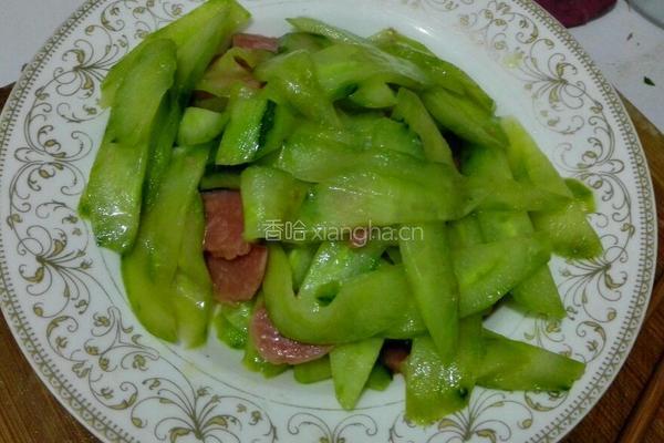 黄瓜超火腿的做法图解3