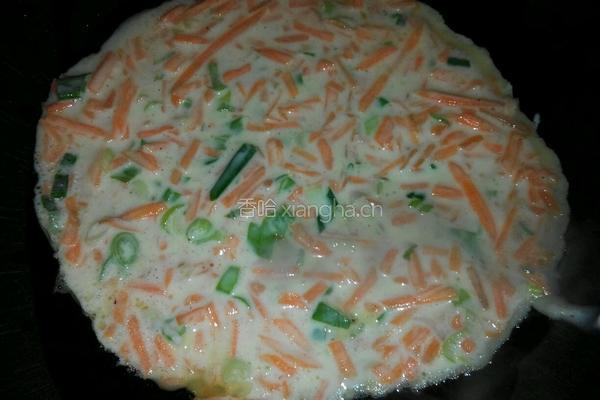 胡萝卜鸡蛋葱油饼的做法图解6
