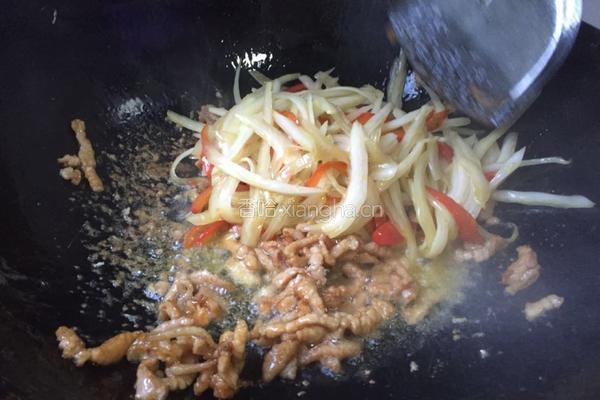 白菜杆炒肉的做法图解9