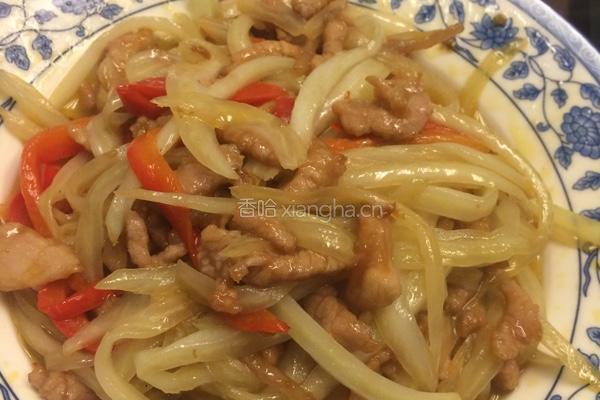 白菜杆炒肉的做法图解11