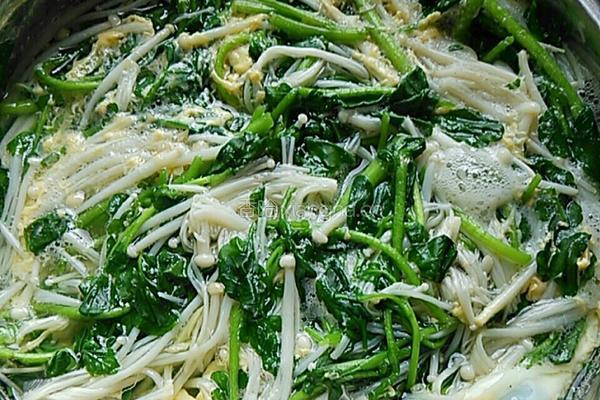 西洋菜金针菇蛋花汤的做法图解7