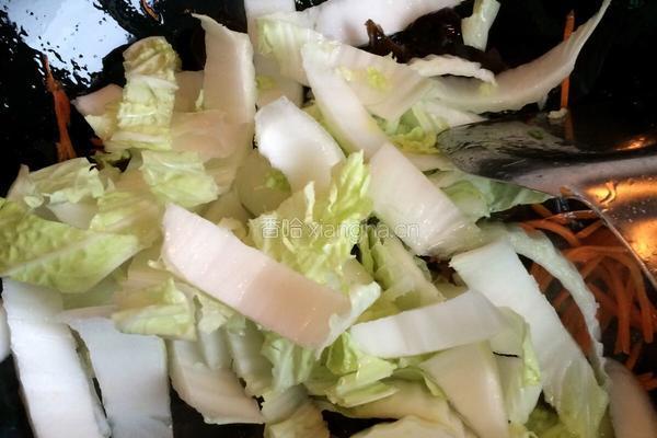 大白菜炒木耳的做法图解7