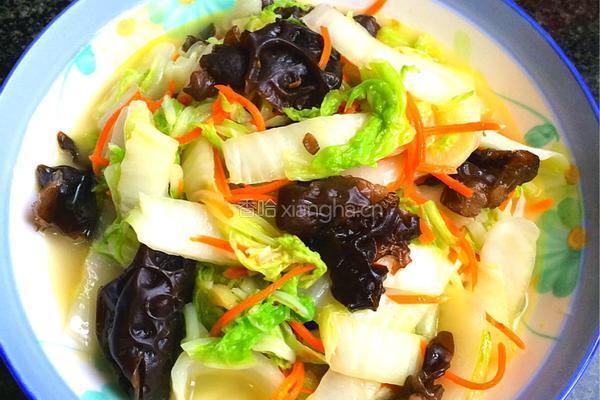 大白菜炒木耳的做法图解11