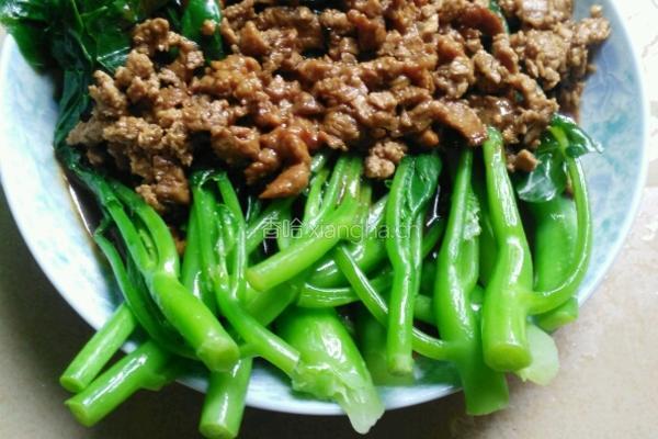 肉末浇芥兰的做法图解8