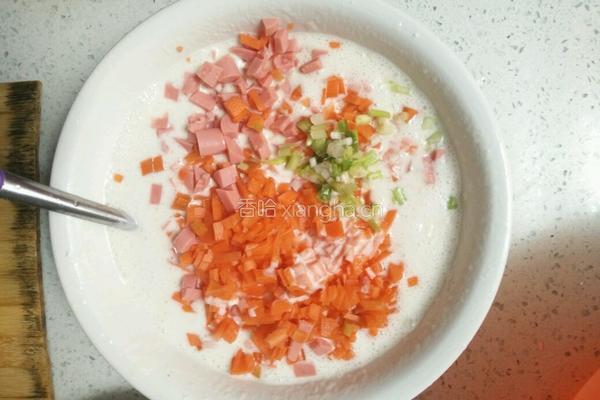 胡萝卜火腿煎饼的做法图解3