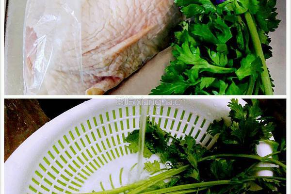 香芹鸡腿肉饺子的做法图解1