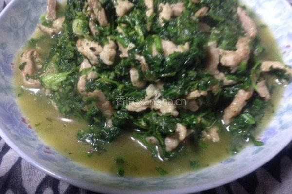 荠菜炒肉丝的做法图解7