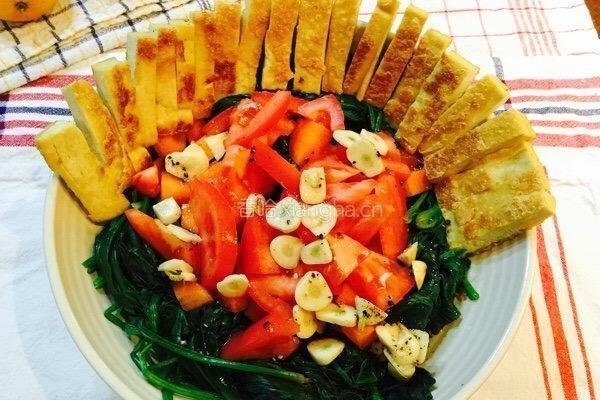 菠菜豆腐沙拉的做法图解4