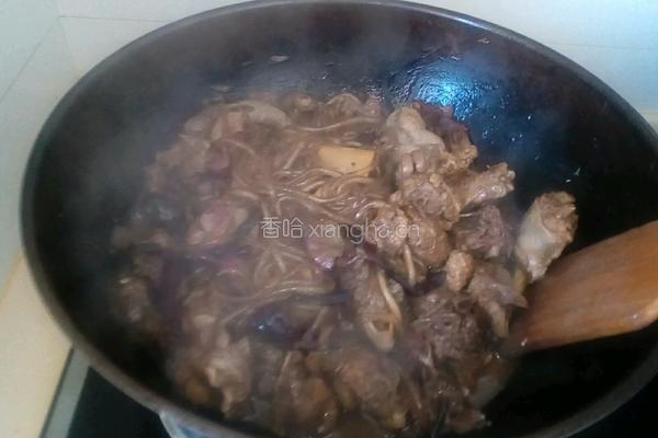 土鸡炖蘑菇.粉条的做法图解6
