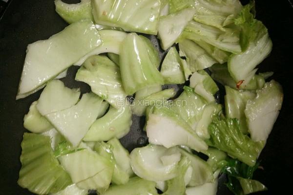 肉片炒包心芥菜的做法图解5