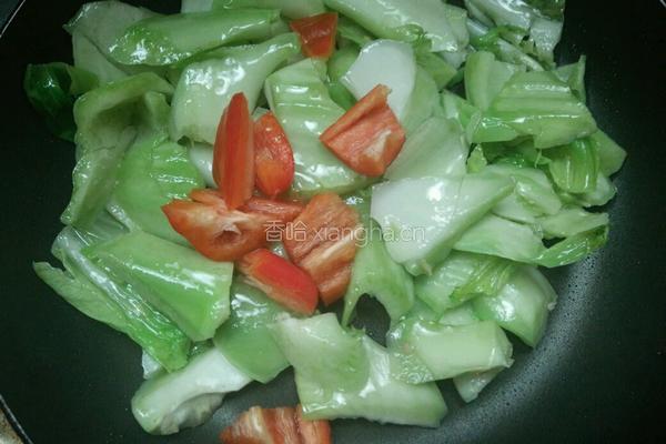 肉片炒包心芥菜的做法图解6
