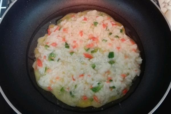 米饭蛋饼的做法图解4