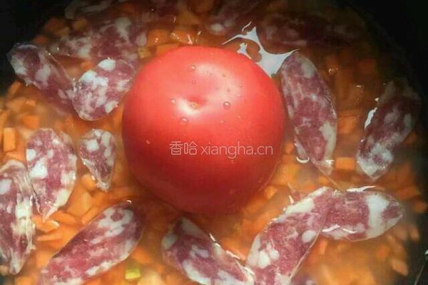 香肠蒸饭的做法图解3