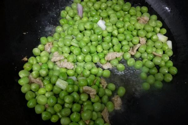 豌豆炒肉的做法图解3