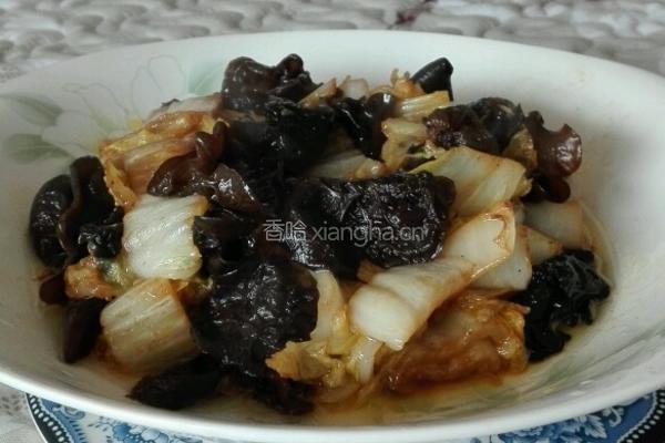 娃娃菜炒木耳的做法图解10