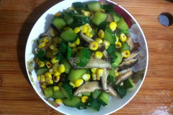 玉米炒香菇黄瓜