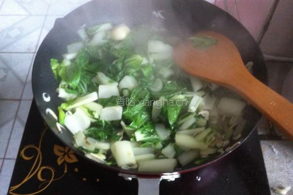小白菜炒虾米的做法图解6