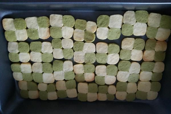 抹茶原味棋格脆饼的做法图解5