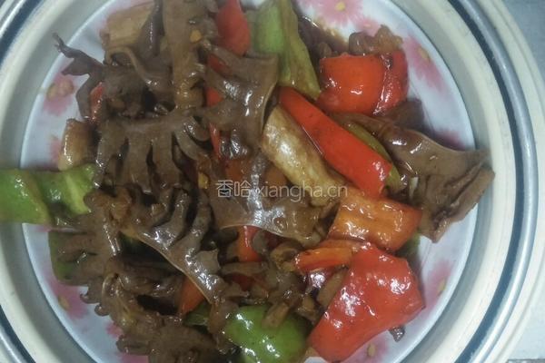青红椒炒鸭胗、心的做法图解13