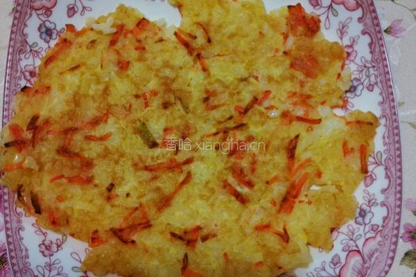 鸡蛋米饭饼的做法图解4