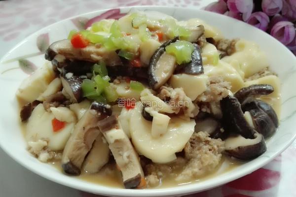 肉末蘑菇烧日本豆腐