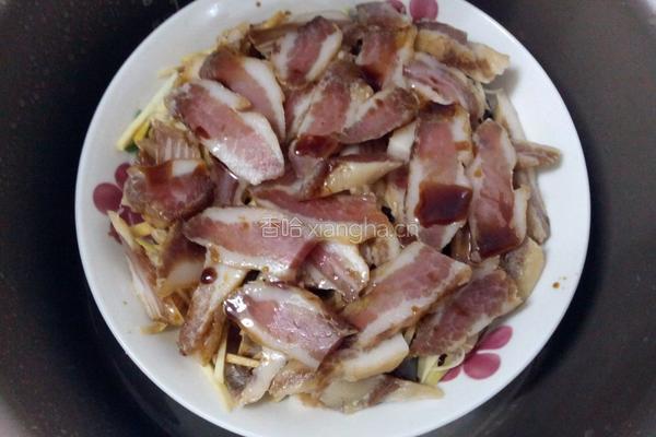 榄角蒸腊肉鱼干的做法图解6