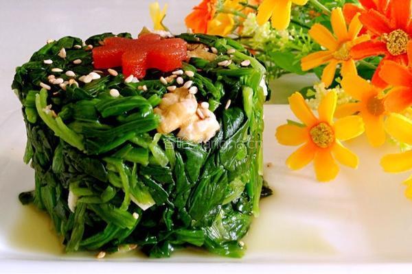 香拌核桃菠菜塔的做法图解8