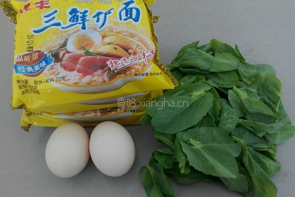 豆苗煮方便面的做法图解1
