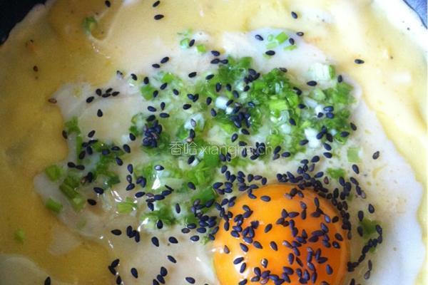 香葱芝麻鸡蛋饼的做法图解4