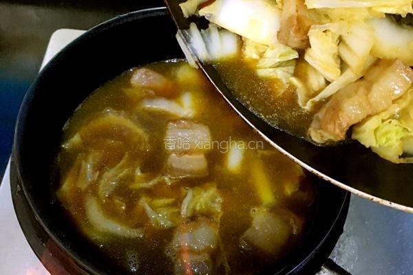 猪肉白菜粉丝煲的做法图解13