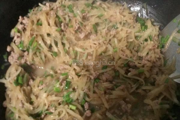 萝卜丝肉末的做法图解4