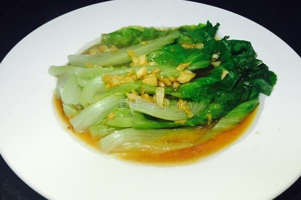 蒜汁蚝油生菜的做法图解9